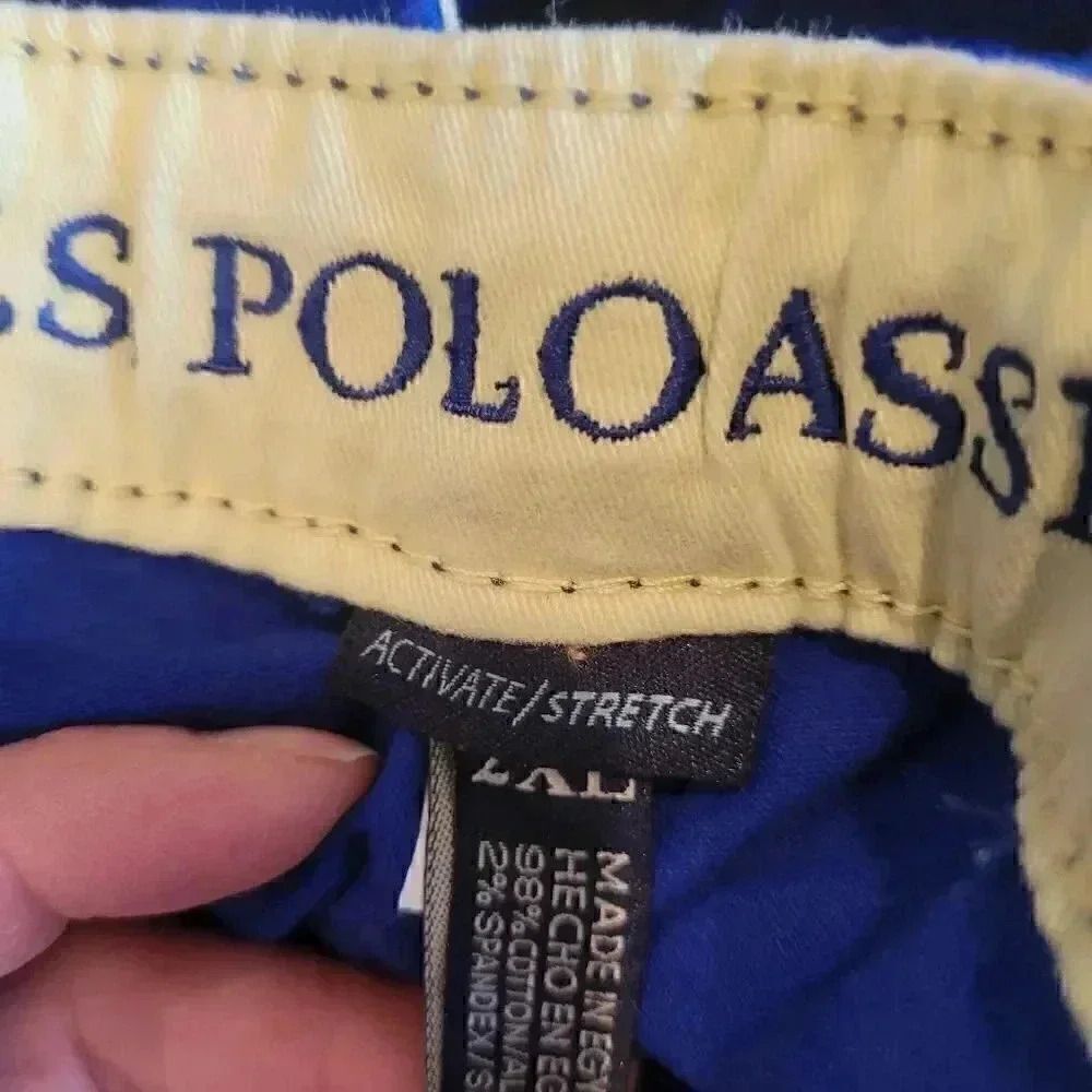 US Polo Assn Men's Blue Stretch Twill Jogger Pull On Shorts NEW NWT sz 2XL. - Picture 7 of 10